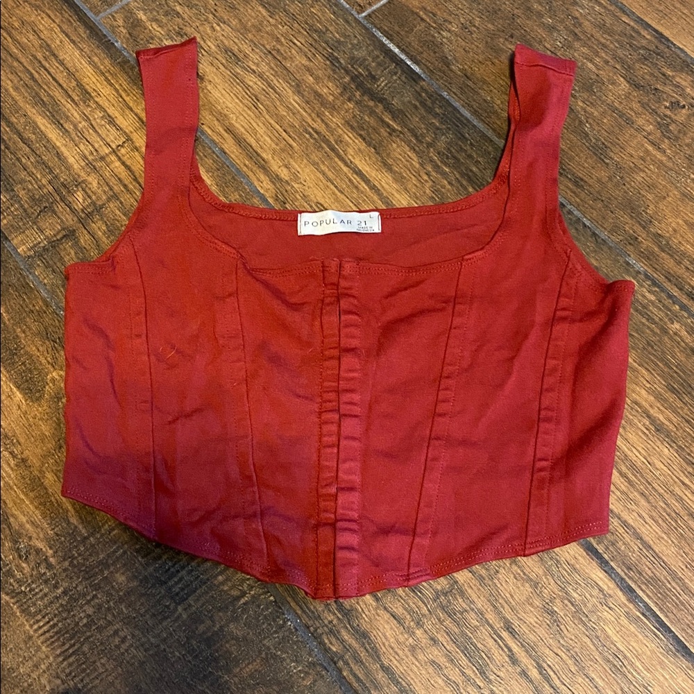 Popular 21 Red Crop Top